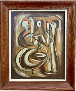 Vintage 1961 Original Abstract Jazz Band Painting by Roy Steinberg - Picture 1 of 3