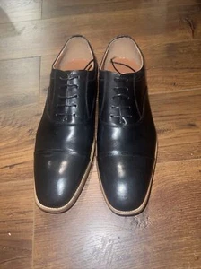 Oxford de cuero Thomas & Vine, zapatos de vestir, talla 11 para hombre. Muestra de piso negro - Imagen 1 de 5