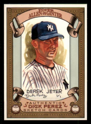 2007 Topps Allen and Ginter Dick Perez #19 Derek Jeter (ref 235224) - Image 1 of 2