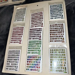 Vtg 90’s Selectra Prism Vending Novelty Sticker Set 10x Colors Alphabet Letter - Picture 1 of 3