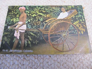Antique postcard - Jinrickshaw, Columbo #41 unused - Picture 1 of 2