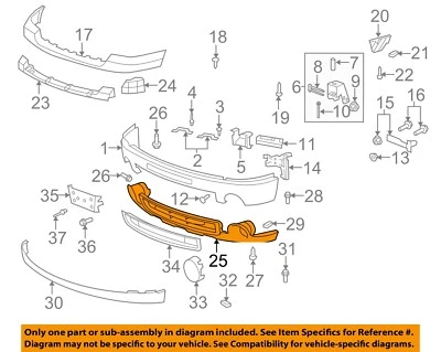 Оригинальный спойлер кромки переднего бампера GMC GM 07-10 Sierra 2500 HD 15921531 - Изображение 1 из 2