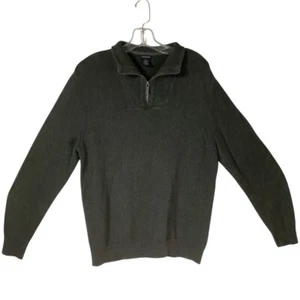 Calvin Klein Jeans Gray 1/4 Zip Sweater Men's Size Large Cotton Blend - Picture 1 of 7