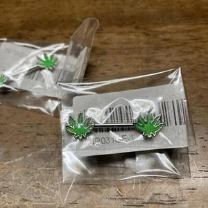 Paar Blatt Brustwarzenringe, 14 g Chirurgenstahl Schild Barbell Schmuck  - Bild 1 von 6