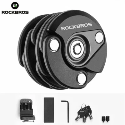 ROCKBROS Anti Theft Bicycle Hamburger Lock Folding Chain Lock MTB Road Bike Lock - Image 1 of 4