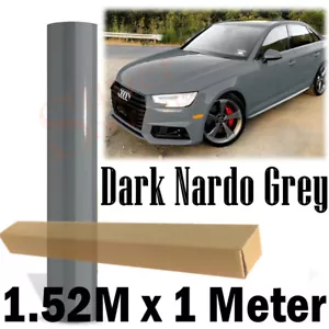 1.52M x 1 Meter Gloss Glossy Dark Nardo Grey Car Vinyl Wrap Vinyl Stickers Decal - Picture 1 of 6