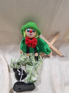 Poupée marionnette clown vintage, marionnettiste YXW - Photo 1/2
