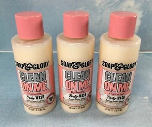Soap & Glory Clean On Me Body Wash/Shower Gel, 3 Pack, 2.5 oz, Each Travel Size - Picture 1 of 7