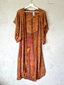 Kimono bohemio 100 % seda de Indie Ella talla única - Imagen 1 de 14