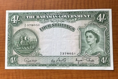 1953 Bahamas 4 Shillings - World Banknote Currency - Image 1 of 2