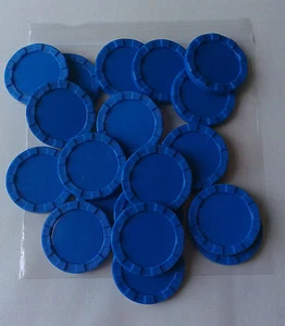 Stapelzähler (Neupackung mit 20 blauen Stapelzählern 40 mm Durchmesser x 4 mm hoch) - Bild 1 von 2