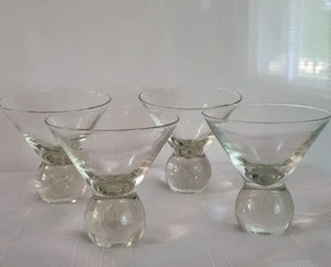 Martini/cóctel vintage, sin tallo, fondo redondo, juego de 4, vaso transparente - Imagen 1 de 8
