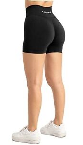 A AGROSTE Women 3.6" Intensify Workout Shorts with Pockets Medium, 1-black