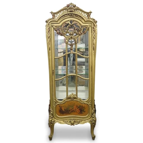 Antique French Ornate Giltwood Vitrine Cover