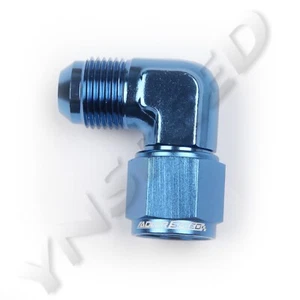 US SHIP 90 Degree -8AN AN8 Female To AN8 Male Fuel Fitting Adapter Aluminum Blue - Imagen 1 de 5