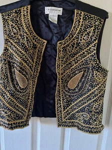 Liz Claiborne Sequin Waistcoat 10 Silk - Picture 1 of 4