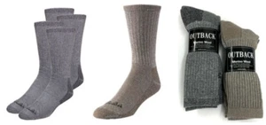 4 Pairs Cabelas Outback Merino Wool 10-13 Mens Shoe size 9-12 Made in USA Brown - Picture 1 of 3