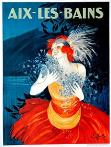 Aix Les Bains by Cappiello French Advertising A1 Quality Canvas Print - Picture 1 of 1