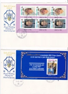 1981 ROYAL WEDDING TURKS CAICOS ISLANDS FDC LOT WEDDING PRINCE CHARLES & DIANA - Bild 1 von 2