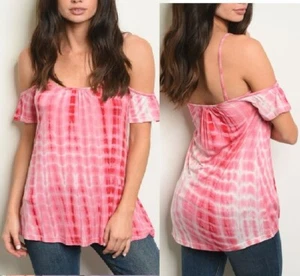 Blusa Top Tie Dye Manga Corta Abierta Frío Cami Hombro Jersey S-XL - Imagen 1 de 1