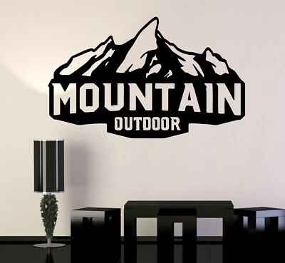Wall Decal Mountains Travel Tourism Phrase Words Landscape Vinyl Sticker ed1616 - Image 1 of 3