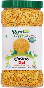 Rani Organic Chana Dal (Split Desi Chickpeas without skin) 64oz (4lbs) 1.81kg - Picture 1 of 9