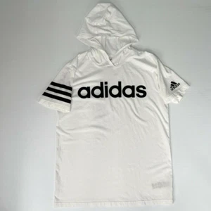 Adidas Hoodie Girl Extra Large Spell Out Short Sleeve Lightweight Shirt Core No - Picture 1 of 12