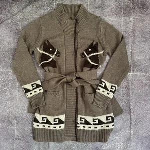 Cardigan donna Stetson cowgirl motivi testa di cavallo cintura maglione giacca taglia XL - Foto 1 di 5