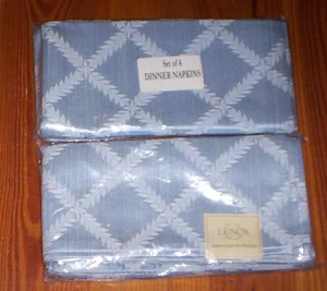 Servilletas cuadradas de algodón Lenox azul hoja de laurel 8, nuevas en paquete - Imagen 1 de 1