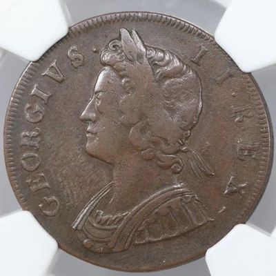 1730 Great Britain King George II 1/2 Penny NGC VF35BN - Image 1 of 4
