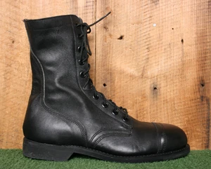 Vintage 1997 BILTRITE schwarz Leder Stahlkappe Zehe Militär Kampfstiefel 10,5 R - Bild 1 von 10