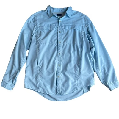 ExOfficio BugsAway Insect-Repellent Blue Button-Up Shirt Outdoors Sports XL*** - Image 1 of 4