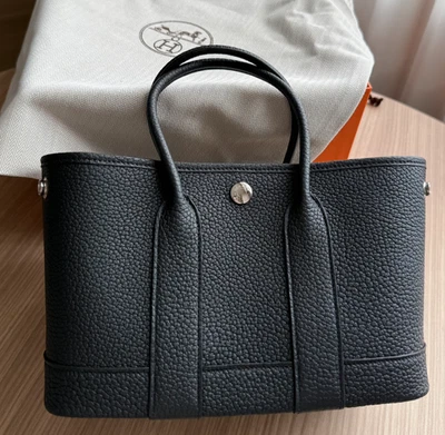 New Hermes HERMÈS Mini Neo Garden Party 23 Black Noir Leather Tote Bag - Image 1 of 4