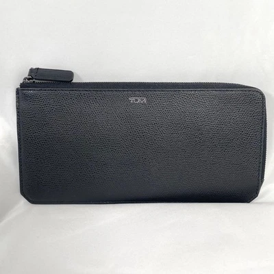 Cartera Larga Tumi Nueva Sin Usar Cremallera Alrededor Cuero Negro Unisex Hecha en Italia Foto 1 de 4