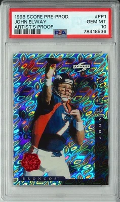 1998 Score Pre-Production John Elway #PP1 PSA 10 POP 3 Artist Proof - Image 1 of 2