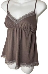 VICTORIA’S SECRET Camicia da donna grigia in maglia morbida con orlo in pizzo taglia large - Foto 1 di 5
