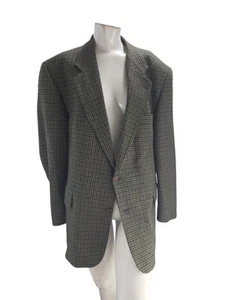 Arthur Harrison Men's Blazer 44 Vintage Olive Green Houndstooth Worsted Wool - Picture 1 of 7