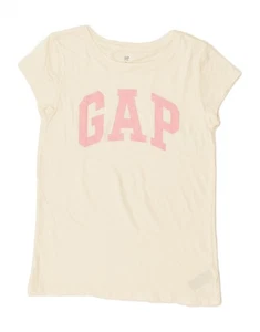 GAP Girls Graphic T-Shirt Top 6-7 Years 2XL Off White Cotton BS08 - Picture 1 of 3
