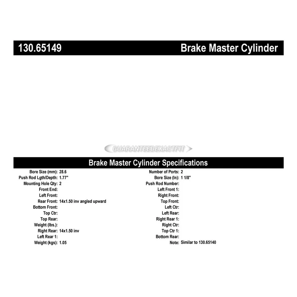 For Ford Explorer 2011 2012 Centric Brake Master Cylinder TCP - Image 1 of 1