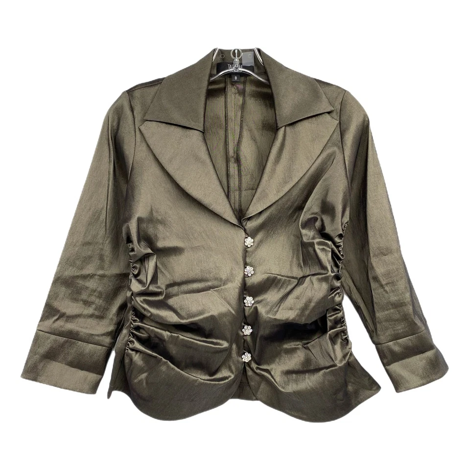 Blazer Tadashi plateado acanalado manga 3/4 | Mujer talla 8 Foto 1 de 4