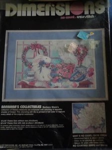 VINTAGE DIMENSIONS NO COUNT CROSS STITCH BARBARA'S COLLECTIBLES RABBIT PARTY KIT - Picture 1 of 3