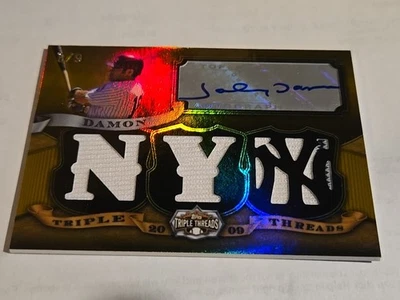 2009 Topps Triple Threads - Jersey- Johnny Damon Auto #8/9 - Image 1 of 4