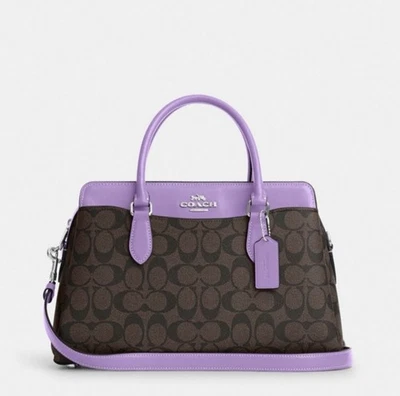 NUEVO CON ETIQUETAS COACH Darcie Carryall en cuero exclusivo con estampado floral de rosas negro Foto 1 de 4