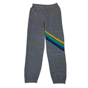 Aviator Nation Chevron Rainbow Joggers Sweatpants Youth 14 Retro Loungewear - Picture 1 of 10