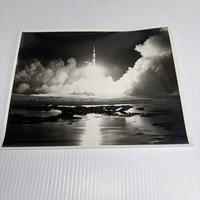 NASA PHOTO KENNEDY SPACE CENTER APOLLO 17 SATURN V ILLUMINATES THE SKY - Image 1 of 3