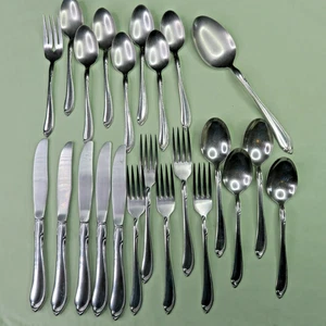 Oneida Whispering Sands Lote de 23 Piezas Sopa Ensalada Tenedores Cuchillos Cucharadita Servir - Imagen 1 de 13