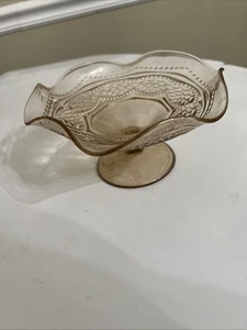 Vintage  Dugan Fishscale and Beads Depression Glass Compote Candy dish - Picture 1 of 20