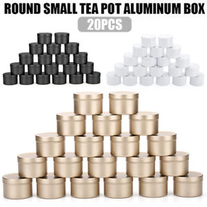 20Pcs Round Candle Tins Plastic Tins For Wax Soy Making Container Jars Gifts