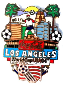1994 USA World Cup Pin, Coca Cola Coke Sponsor Pin Los Angeles California Finals - Picture 1 of 1