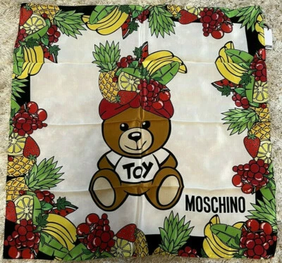 Bufanda Moschino Toy 100 % seda multicolor nueva con etiquetas Foto 1 de 4